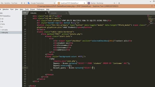 Delete PHP mengunakan PDO смотреть онлайн