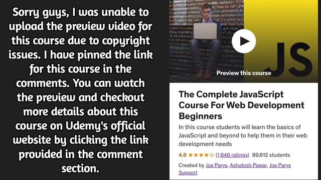 The Complete JavaScript Course For Web Development Beginners смотреть онлайн