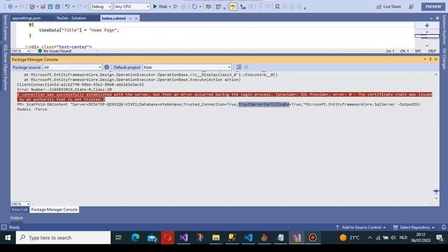 How To Fix Error :(Provider: SSL Provide ,certificate Chain