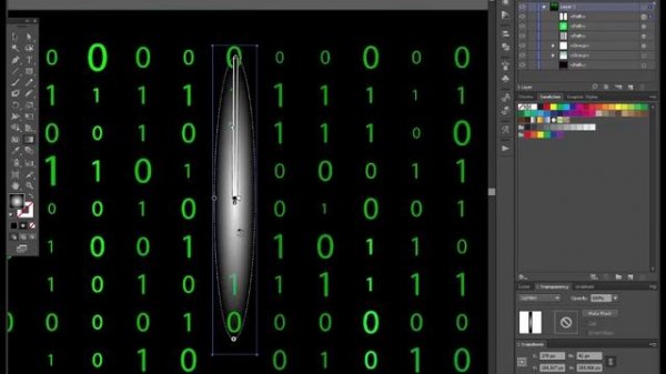 Matrix green binary code background - Adobe Illustrator cs6 tutorial.