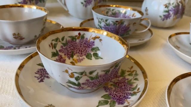 10 САМЫХ АКТУАЛЬНЫХ СЕРВИЗОВ ВО ВСЕ ВРЕМЕНА?? ЧАЙНЫЙ СЕРВИЗ СИРЕНЬ ДУЛЕВО 1968г???РЕДКИЙ ФАРФОР