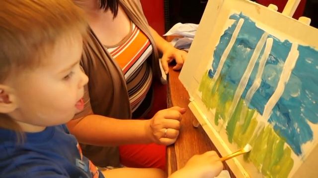 Рисуем березовую рощу. Даня 3 года смотреть онлайн