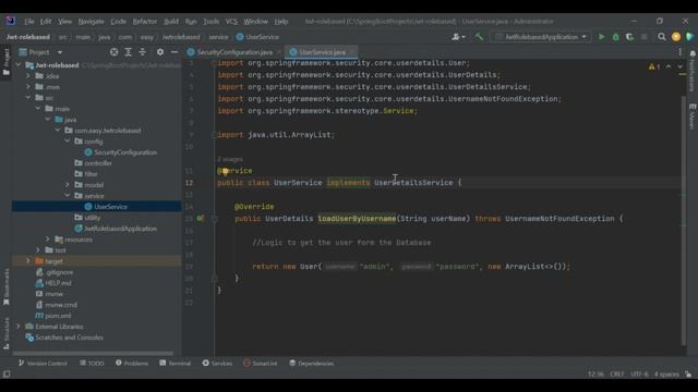 JWT Authentication tutorials//Creating Userservice and Securityconfig // Easy Learning Channel смотреть онлайн