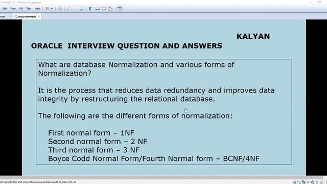ORACLE INTERVIEW Q&A,ORACLE SQL, WHAT IS Normalization? смотреть онлайн