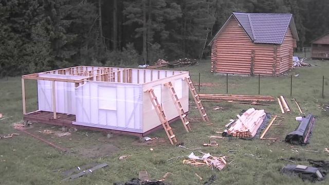 Строительство каркасной бани "Лада" К-150 6х8м от terem-prо поселок "Прибрежный" (Можайский район) смотреть онлайн