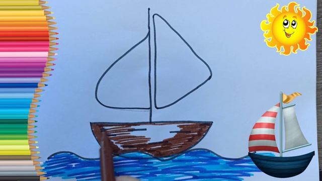 Веселое рисование⛵кораблик⛵ смотреть онлайн