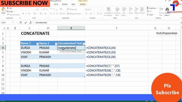 CONCATENATE Formula In Excel (Telugu) | How to combine cells | Excel Tutorials | Tech Prapanchams смотреть онлайн
