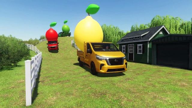 LOAD AND TRANSPORT GIANT LEMONS WITH NISSAN TRUCKS - Farming Simulator 22 смотреть онлайн