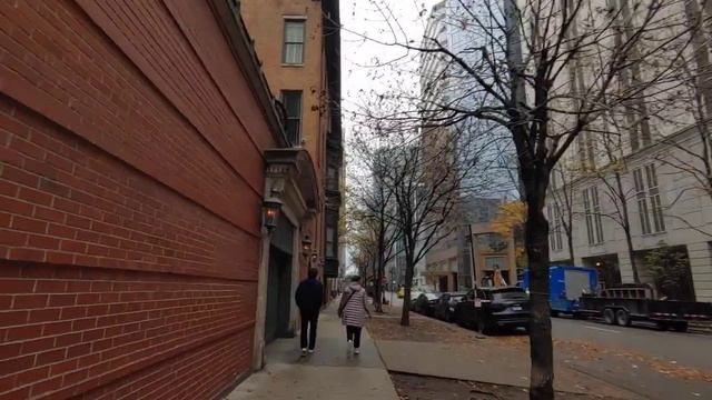 Rainy autumn day in downtown Chicago, fog and city sound / Прогулка Чикаго смотреть онлайн