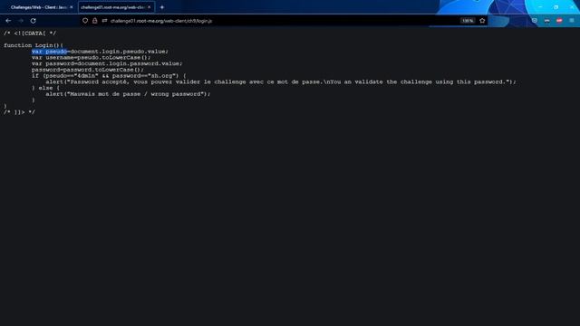 [FR] ROOT-ME Solution | Web Client - JavaScript - Authentification смотреть онлайн