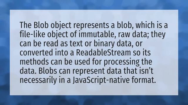 What is a blob JavaScript? смотреть онлайн
