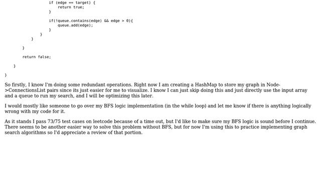 Code Review: BFS to check if path from start node to end node exists смотреть онлайн
