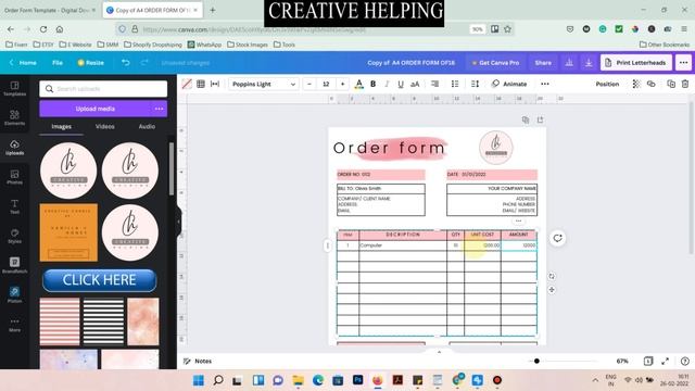 How to Edit Order/Invoice Template on Canva? смотреть онлайн
