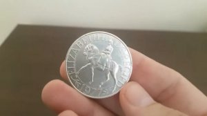 Монета Крона Великобритания 25 лет  коронации Елизаветы 2