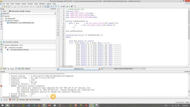 Fixing Modelsim Simulation Mismatch Error in Xilinx ISE 14.7 смотреть онлайн