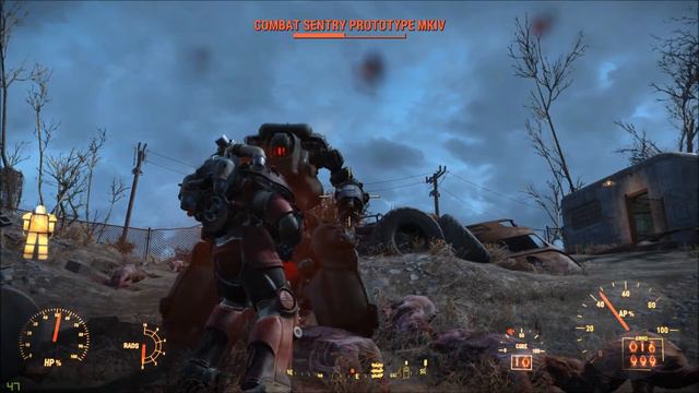Fallout 4 Insane Robot Battle - Combat Sentry Prototype смотреть онлайн
