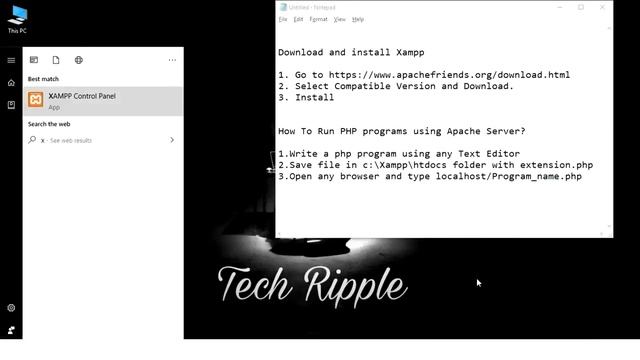 How to install Xampp Server | Run PHP programs using localhost. | Tech Ripple | by Rohan Ujagare смотреть онлайн