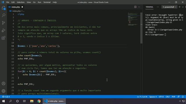PHP 8 PARTE 2 #053 CONTAGENS E ÍNDICES EM ARRAYS смотреть онлайн
