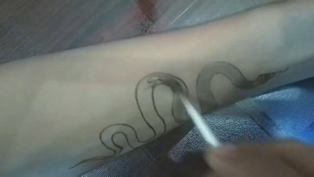 How to make simple snake tattoo or cobra tattoo | dangerous snake tattoo смотреть онлайн