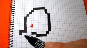 Привидение Амонг Ас Мини  Просто Как рисовать по клеткам Among Us Mini Ghost How to Draw Pixel Art