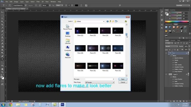 Tutorial: Metallic text and flares photoshop | HAD3Sdesigns tutorial смотреть онлайн