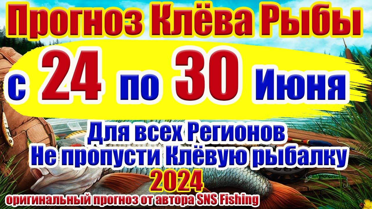 Прогноз клева рыбы на неделю с 24 по 30 Июня Прогноз клева рыбы Лунный Календарь рыбака смотреть онлайн