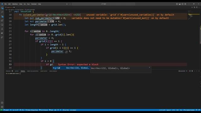 Rust Find sum perimeter of island смотреть онлайн