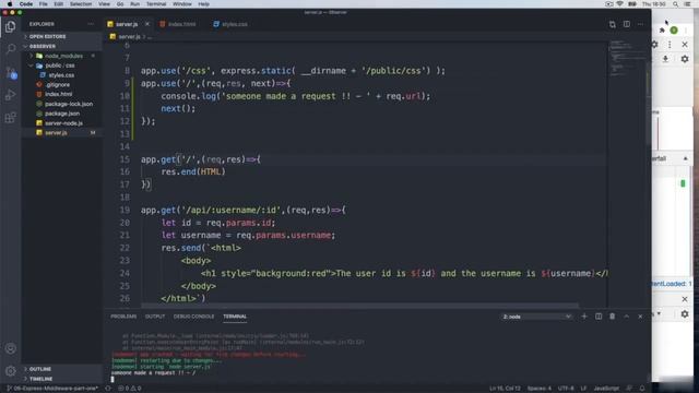 Express Js Middleware Part 2 - Tutorial #78 смотреть онлайн