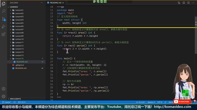 【Go语言中文入门教学】结构体方法 - Structs, Methods, golang p.16 смотреть онлайн