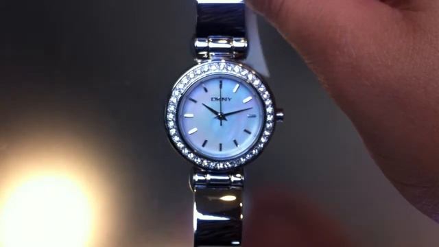 Women's DKNY Crystal Stainless Steel Bangle Watch NY8566 смотреть онлайн