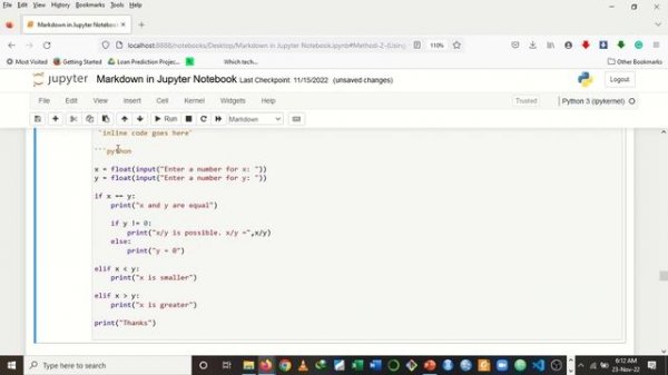 Markdown in Jupyter Notebook