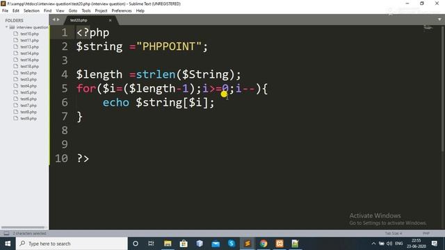 How to Reverse a String without using any function in PHP смотреть онлайн