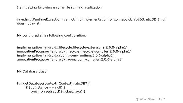 Android : Room + cannot find implementation DB + DB_Impl does not exist смотреть онлайн