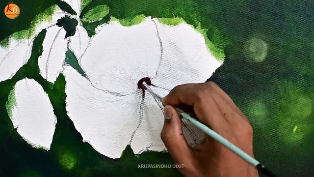 How I paint a yellow hibiscus with acrylic painting? #373 смотреть онлайн