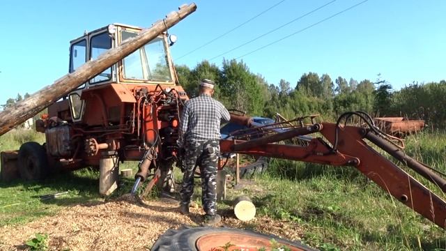 экскаватор ЭО 2621 (ЮМЗ 6)\/снял стрелу с трактора\/ремонт только начинается смотреть онлайн
