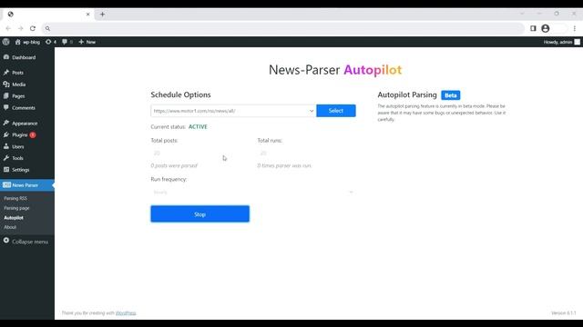 Wordpress News-Parser Plugin v2.0.0. HOW TO USE AUTOPILOT смотреть онлайн