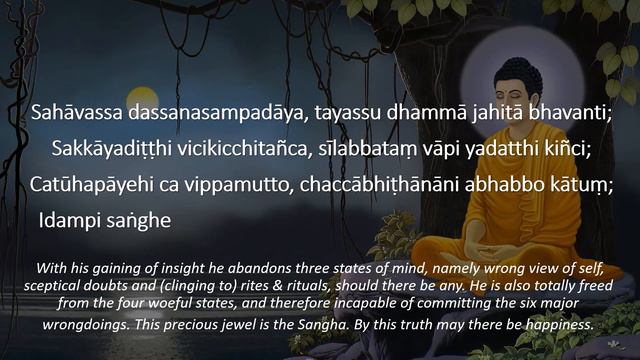 Daily Theravada Buddhist Chanting in Standard Pali (with Pali text and English Translation) смотреть онлайн