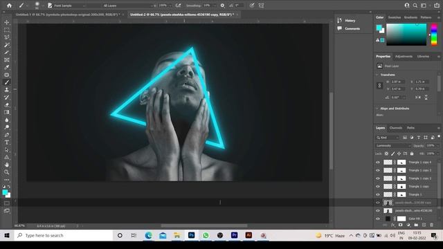 Neon Light Effect - Photoshop Tutorial - ازاي عملت تأثير الأضاءة ده II Create Glowing Line смотреть онлайн