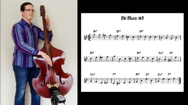 5 KILLER Bb Blues Walking Bass Lines in Half Position - Double Bass Lesson смотреть онлайн