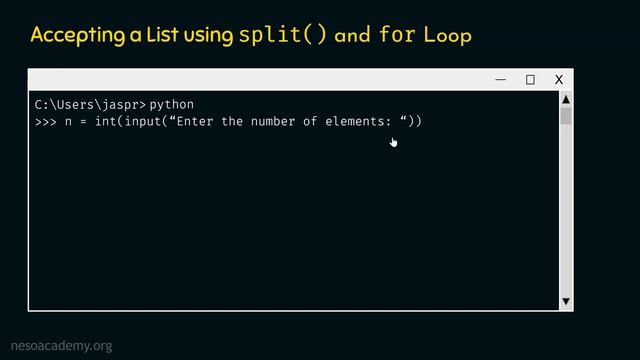 Input a List using split() Method and Loops in Python смотреть онлайн