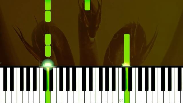 KING GHIDORAH´S THEME - EASY Piano Tutorial смотреть онлайн