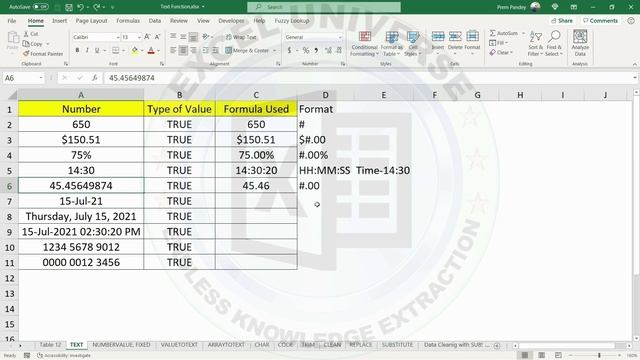 Excel Text Function смотреть онлайн