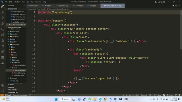 Laravel Proyek #3 Re-upload Login Multi User dan Laravel Tinker смотреть онлайн