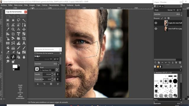 8-Cómo quitar arrugas y disimular ojeras con GIMP 2.10-Curso de Gimp 2.10 desde cero. смотреть онлайн