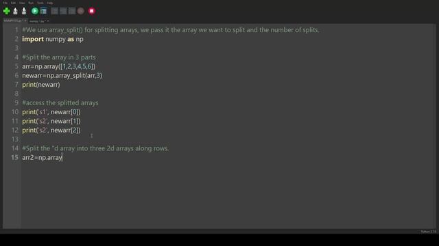 Python Numpy Module 14 # array_split() смотреть онлайн
