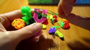Браслет ФРУКТЫ из резинок Rainbow Loom ? Как плести  браслет фрукты из резинок