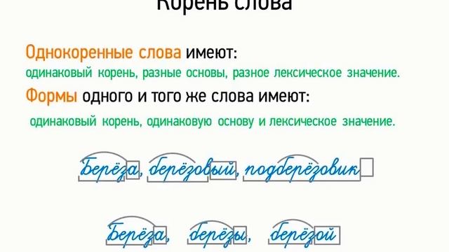 Корень слова (5 класс, видеоурок-презентация) смотреть онлайн