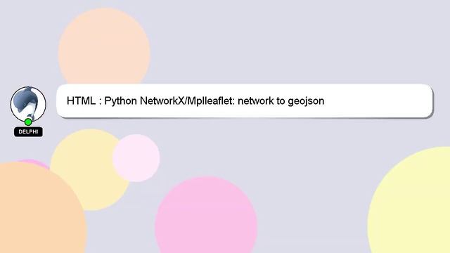 HTML : Python NetworkX/Mplleaflet: network to geojson смотреть онлайн