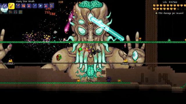 [ Terraria ] Normal Moon Lord Melee w/o Healing potions смотреть онлайн