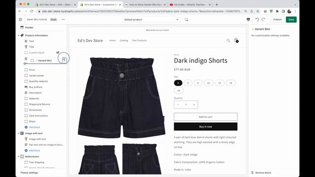 3 Ways to Show Variant SKU on Product Pages - Shopify 2.0 Dawn Theme смотреть онлайн